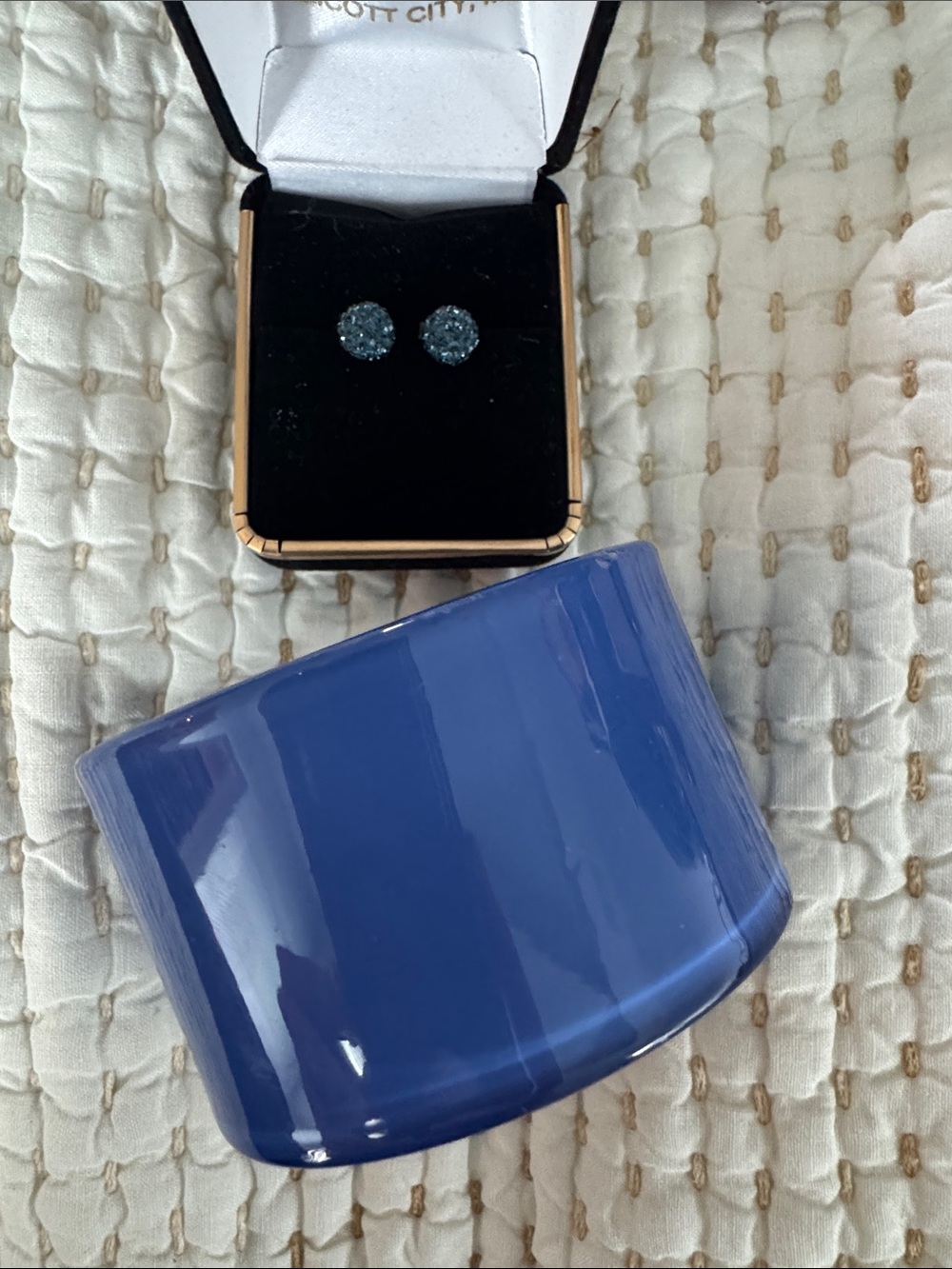 Agatha Cub Blue Crystal Stud Earrings and bracelet by Agatha